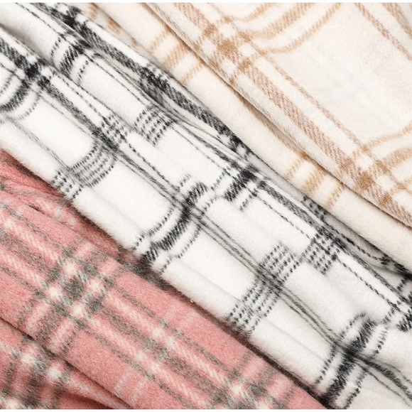 LAST 1 tan cream plaid soft button down flannel long sleeve light top CLEARANCE - Picture 5 of 5